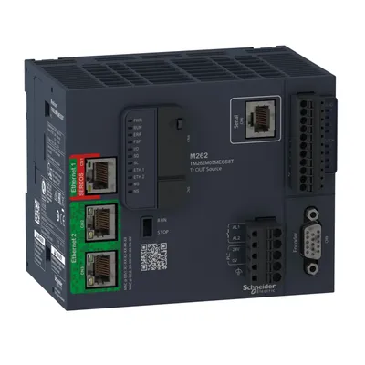 motion controller, Modicon M262, 5ns per instruction, 4 axes, optimized Ethernet, Sercos, machine to plant