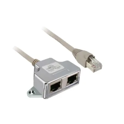 Modbus T tap off, Zelio Logic, 1 x RJ45 male and 2 x RJ45 female, cable 1m