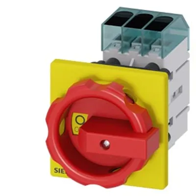 Siemens 3LD3454-0TK53 – Load disconnector 3LD3, Iu 63 A Main switch 3-pole Rated operating capacity at AC-23 A at 400V 22.0 kW Front…