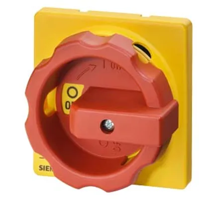 Siemens 3LD9284-3B – Rotary operating mechanism, actuating lever Red / yellow, four-hole Front mounting