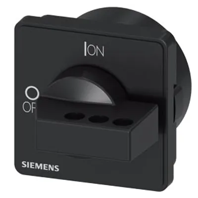 Siemens 3LD9343-2C – Rotary operating mechanism, actuating lever black, defeatable, 66x66 mm, lockable in 0-position Siemens 3LD9343-2C – Rotary operating mechanism, actuating lever black, defeatable, 66x66 mm, lockable in 0-position