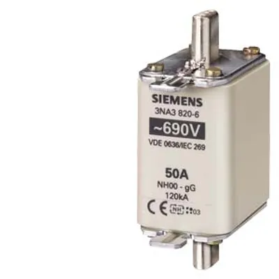 Siemens 3NA3824-6 – LV HRC fuse element, NH00, In: 80 A, gG, Un AC: 690 V