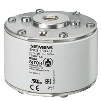 Siemens 3NC3237-6U – SITOR fuse link, with female thread on both sides, NH3, In: 710 A, aR, Un AC: 690 V, Un DC: 600 V Siemens 3NC3237-6U – SITOR fuse link, with female thread on both sides, NH3, In: 710 A, aR, Un AC: 690 V, Un DC: 600 V