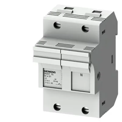 Siemens 3NW7152 – SENTRON, cylindrical fuse holder, 14x51 mm, 1P+N, In: 50 A