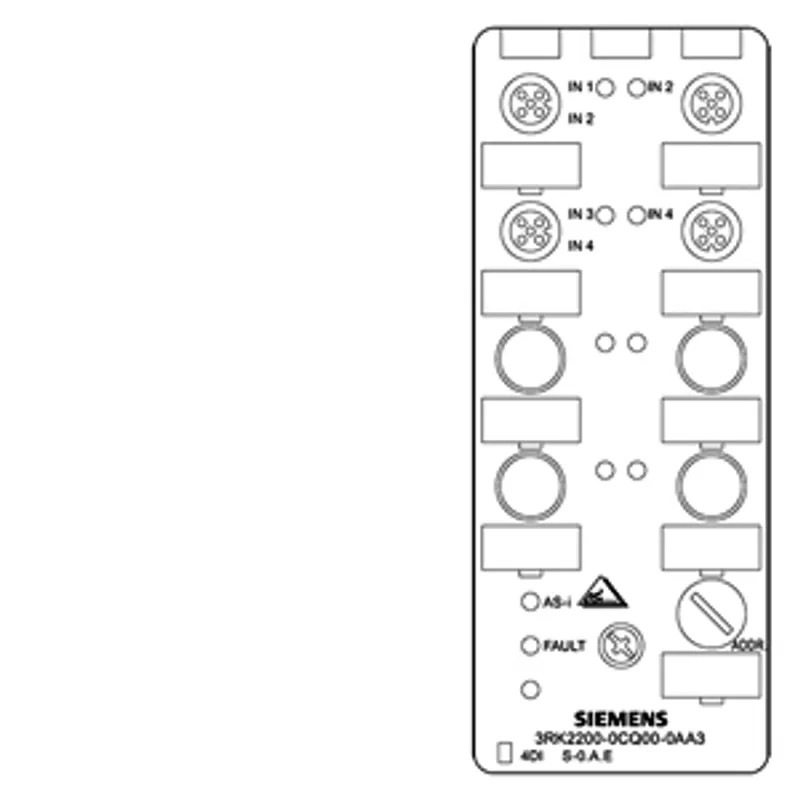 Siemens 3RK2200-0CQ00-0AA3 – AS-i Compact Module K60 digital A/B device, 4 DI, IP67 — photo 2 of 6