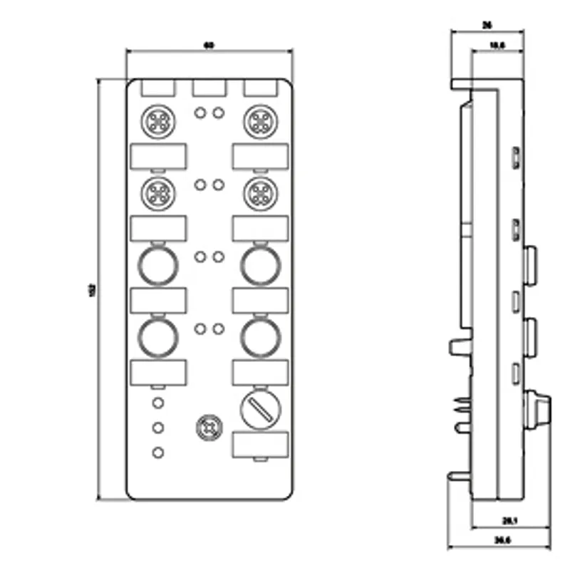 Siemens 3RK2200-0CQ00-0AA3 – AS-i Compact Module K60 digital A/B device, 4 DI, IP67 — photo 3 of 6