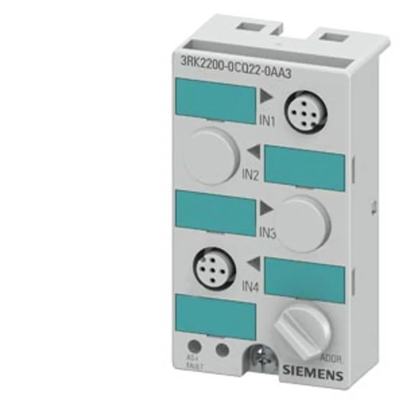 Siemens 3RK2200-0CQ22-0AA3 – AS-i compact module K45 digital A/B slave, 4 DI — photo 1 of 3
