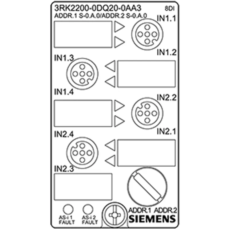 Siemens 3RK2200-0DQ20-0AA3 – AS-i compact module K45 digital A/B device, 8 DI, IP67 — photo 2 of 6