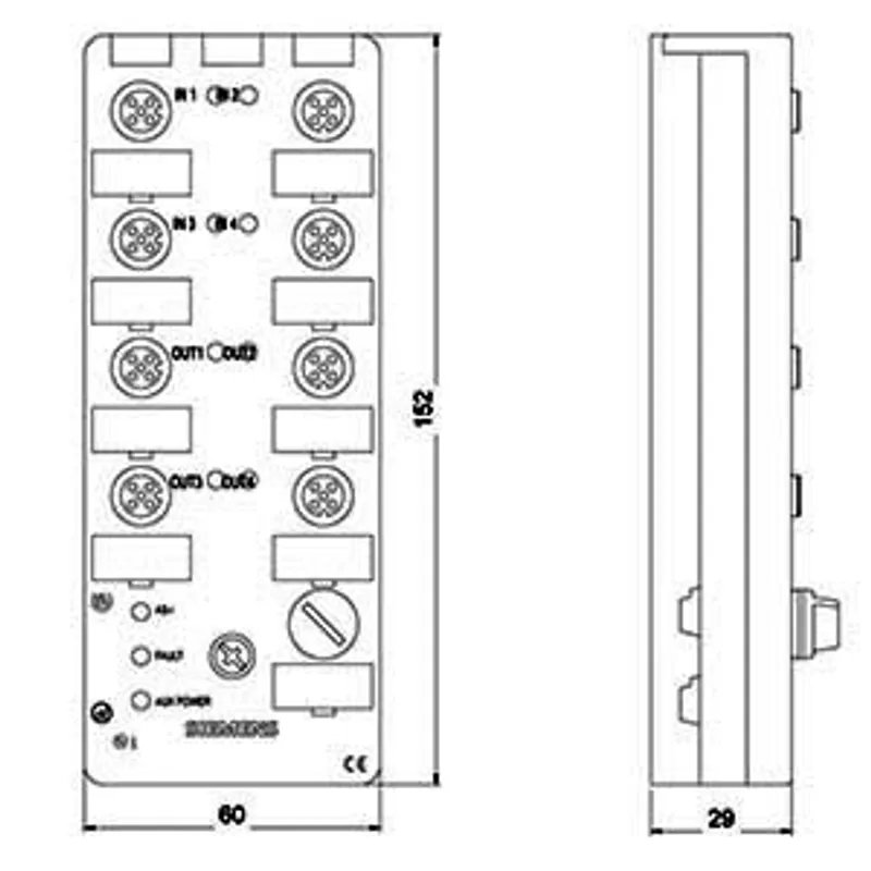 Siemens 3RK2200-1DQ00-1AA3 – AS-i Compact Module K60 digital A/B device, 8 DI, IP67 — photo 2 of 3
