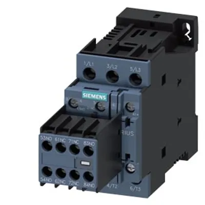 Siemens 3RT2027-1FB48-0ME2-Z X95 – Power contactor, AC-3e/AC-3, 25 A, 11 kW / 400 V, 3-pole, 24 V DC, with plugged-in diode combination