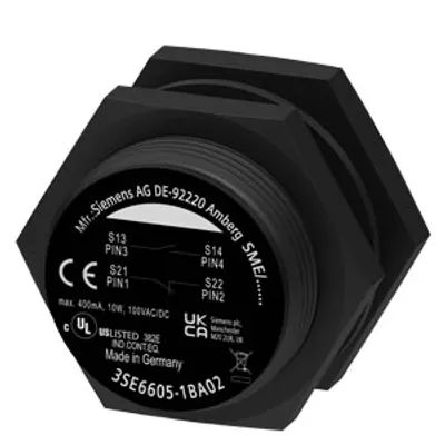 Siemens 3SE6605-1BA02 – Magnetically operated switch contact block round M30 contact elements 1 NO+1 NC with M12 plug 4-pole Pin1=21