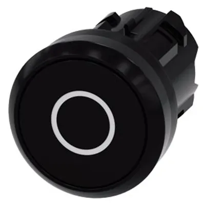 Siemens 3SU1000-0AB10-0AD0 – Pushbutton, 22 mm, round, plastic, black, inscription: O
