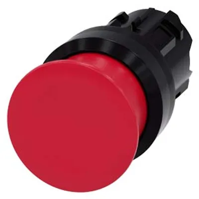 Siemens 3SU1000-1AD20-0AA0-Z Y19 – Mushroom pushbutton, 22 mm, round, plastic, red, 30 mm