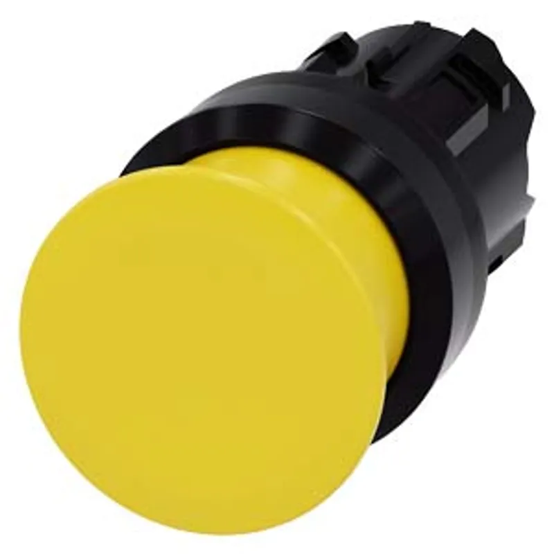 Siemens 3SU1000-1AD30-0AA0-Z Y10 – Mushroom pushbutton, 22 mm, round, plastic, yellow, 30 mm