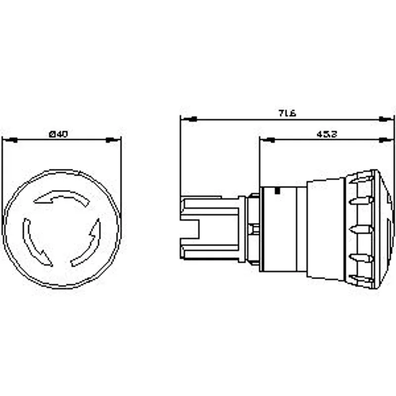 Siemens 3SU1000-1HB20-0AA0-Z X90 – EMERGENCY STOP mushroom pushbutton, 22 mm, round, plastic — photo 2 of 3
