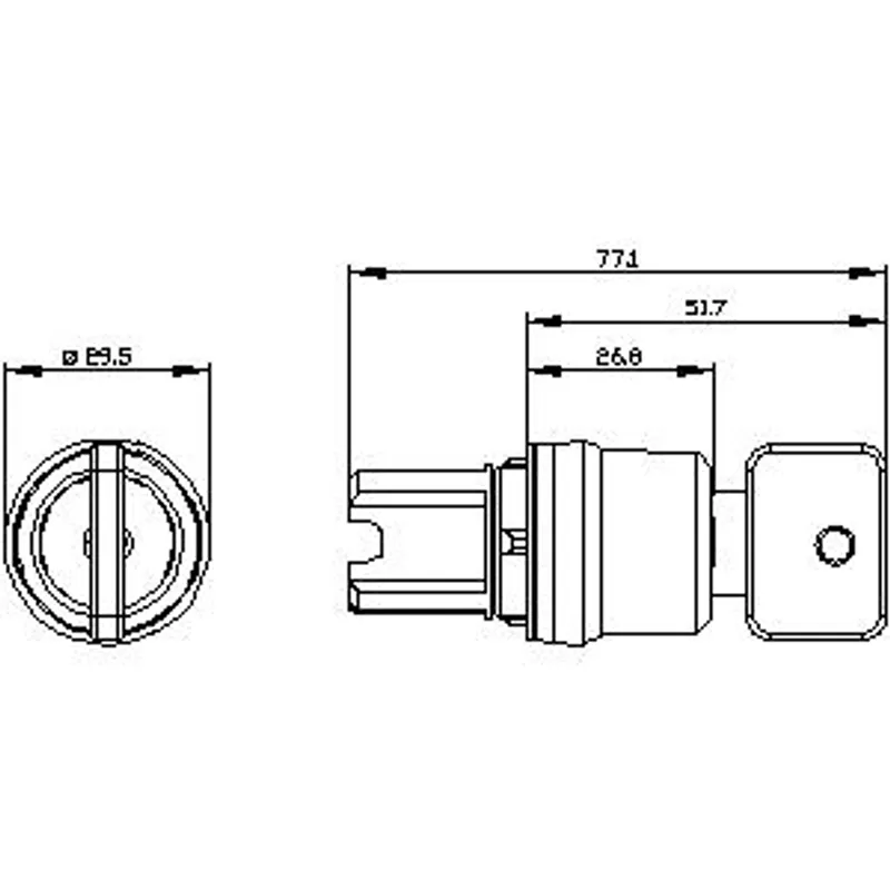 Siemens 3SU1000-4GL01-0AA0-Z X90 – Key-operated switch O.M.R, 22 mm, round, plastic — photo 2 of 3