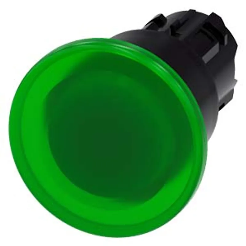 Siemens 3SU1001-1BA40-0AA0-Z Y13 – Illuminated mushroom pushbutton, 22 mm, round, plastic
