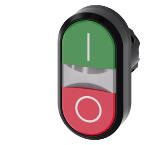 Siemens 3SU1001-3AB42-0AK0-Z X90 – Illuminated twin pushbutton, 22 mm, round, plastic