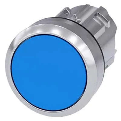 Siemens 3SU1050-0AA50-0AA0-Z Y12 – Pushbutton, 22 mm, round, metal, shiny, blue, pushbutton, flat, latching, Push-to-release mechanism