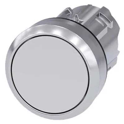Siemens 3SU1050-0AA60-0AA0 – Pushbutton, 22 mm, round, metal, shiny, white, pushbutton