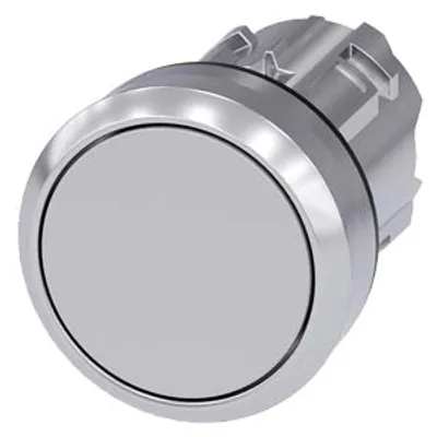 Siemens 3SU1050-0AB80-0AA0-Z Y12 – Pushbutton, 22 mm, round, metal, shiny, gray, pushbutton