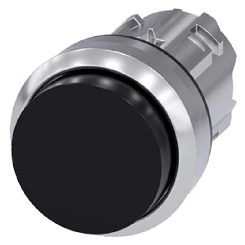 Siemens 3SU1050-0BB10-0AA0-Z Y15 – Pushbutton, 22 mm, round, metal, shiny, black, pushbutton