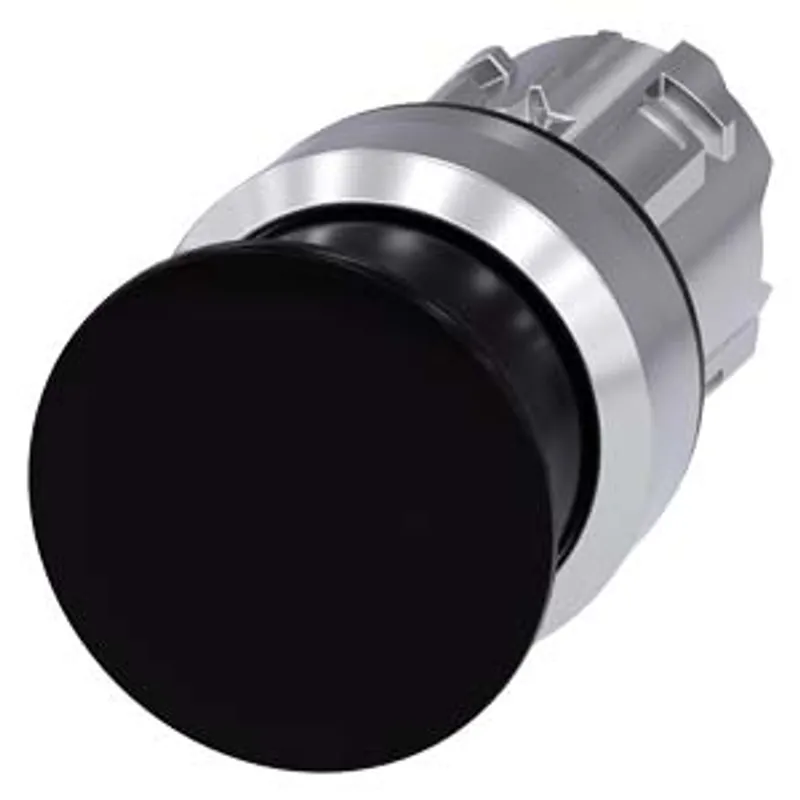 Siemens 3SU1050-1AD10-0AA0-Z Y11 – Mushroom pushbutton, 22 mm, round, metal, shiny, black
