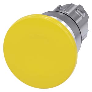 Siemens 3SU1050-1BD30-0AA0-Z Y11 – Mushroom pushbutton, 22 mm, round, metal, shiny, yellow