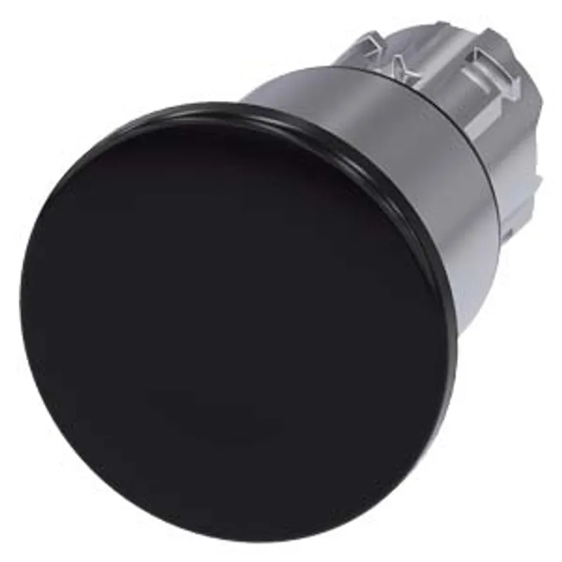 Siemens 3SU1050-1ED10-0AA0-Z X90 – Mushroom pushbutton, 22 mm, round, metal, shiny, black