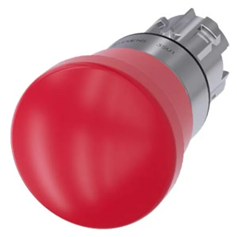 Siemens 3SU1050-1HA20-0AA0-Z Y11 – EMERGENCY STOP mushroom pushbutton, 22 mm, round, metal