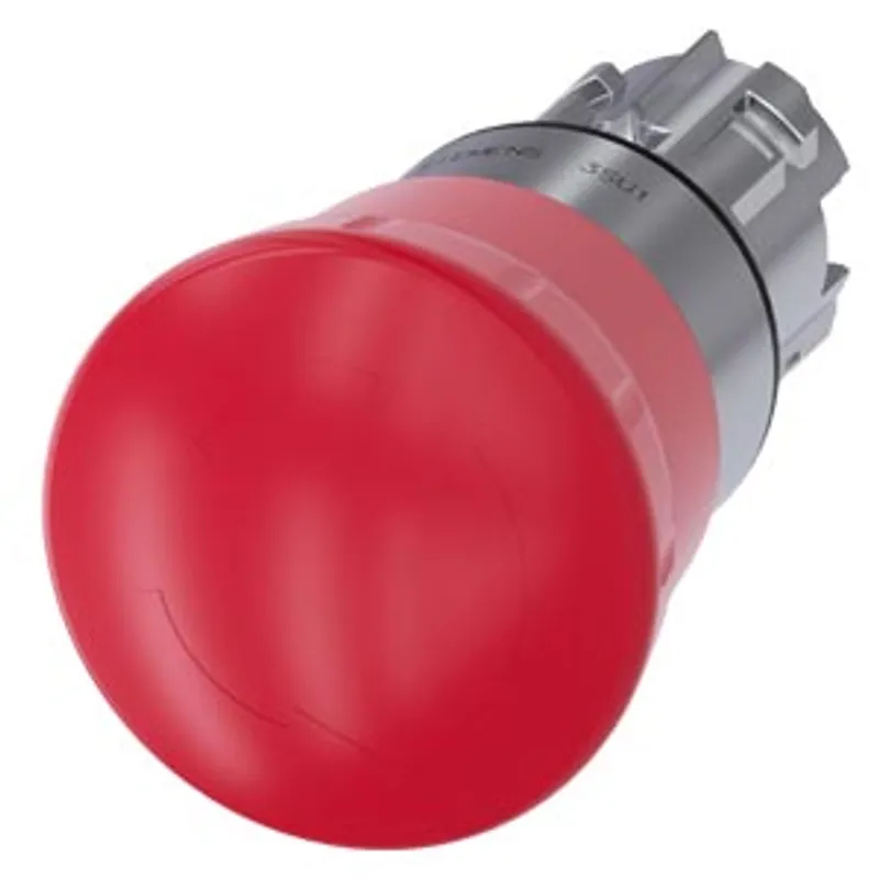Siemens 3SU1050-1HB20-0AA0-Z Y13 – EMERGENCY STOP mushroom pushbutton, 22 mm, round, metal