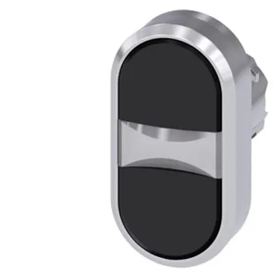 Siemens 3SU1050-3AB11-0AA0-Z Y12 – Twin pushbutton, 22 mm, round, metal, shiny, black, black