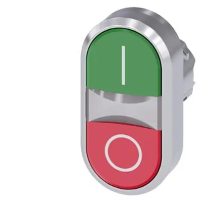 Siemens 3SU1050-3AB42-0AK0-Z Y19 – Twin pushbutton, 22 mm, round, metal, shiny, green: I