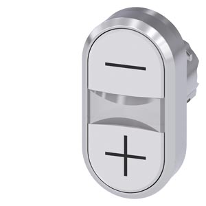 Siemens 3SU1050-3AB66-0AL0-Z X90 – Twin pushbutton, 22 mm, round, metal, shiny, white: -