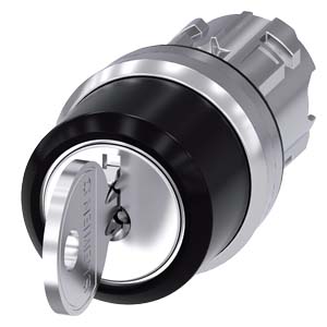 Siemens 3SU1050-4BN51-0AA0-Z Y01+Y19 – RONIS key-operated switch, 22 mm, round, metal, shiny