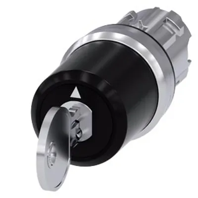 Siemens 3SU1050-5PN51-0AA0-Z Y01+Y19 – Siemens keyswitch, B, 22 mm, round, metal, shiny
