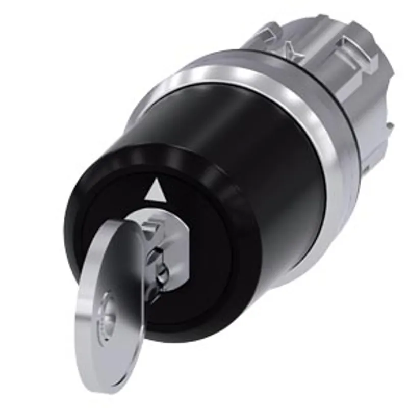 Siemens 3SU1050-5PN51-0AA0-Z Y01+Y19 – Siemens keyswitch, B, 22 mm, round, metal, shiny