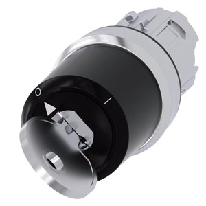 Siemens 3SU1050-5TF01-0AA0-Z Y15 – Siemens keyswitch, B, 22 mm, round, metal, shiny