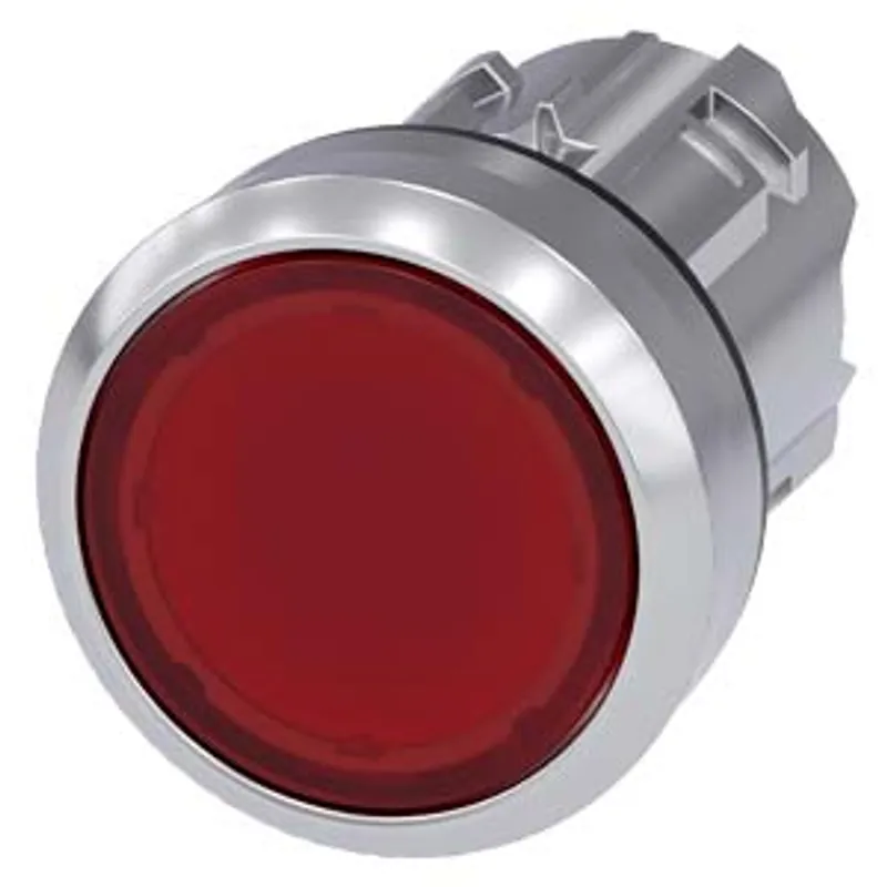 Siemens 3SU1051-0AA20-0AA0-Z Y19 – Illuminated pushbutton, 22 mm, round, metal, shiny, red