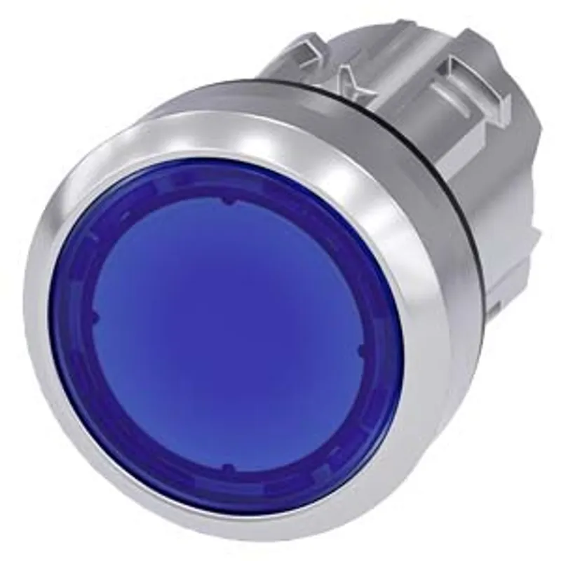 Siemens 3SU1051-0AA50-0AA0-Z Y19 – Illuminated pushbutton, 22 mm, round, metal, shiny, blue