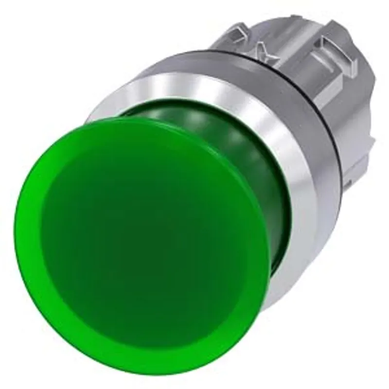 Siemens 3SU1051-1AD40-0AA0-Z Y10 – Illuminated mushroom pushbutton, 22 mm, round, metal, shiny