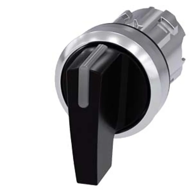 Siemens 3SU1052-2CP10-0AA0-Z X90 – Illuminable selector switch, 22 mm, round, metal shiny