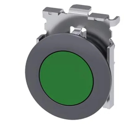Siemens 3SU1060-0JB40-0AA0-Z Y13 – Pushbutton, 30 mm, round, Metal, matte, green, Front ring for flush installation, momentary contact type Siemens 3SU1060-0JB40-0AA0-Z Y13 – Pushbutton, 30 mm, round, Metal, matte, green, Front ring for flush installation, momentary contact type