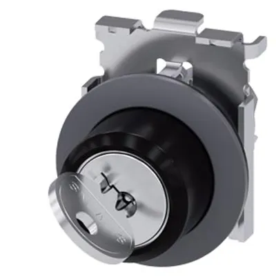 Siemens 3SU1060-4LF01-0AA0-Z Y15 – RONIS key-operated switch, 30 mm, round, Metal, matte