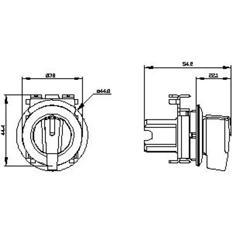 Siemens 3SU1062-2EM20-0AA0-Z X90 – Selector switch, illuminable, 30 mm, round, Metal, matte — photo 2 of 3