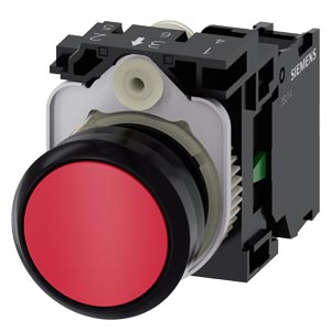 Siemens 3SU1100-0AB20-1BA0-Z Y10 – Pushbutton, 22 mm, round, plastic, red, pushbutton, flat