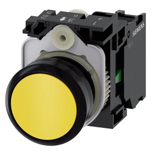 Siemens 3SU1100-0AB30-1BA0-Z X90 – Pushbutton, 22 mm, round, plastic, yellow, pushbutton, flat