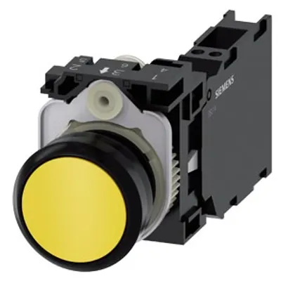 Siemens 3SU1100-0AB30-3FA0-Z Y11 – Pushbutton, 22 mm, round, plastic, yellow, pushbutton, flat