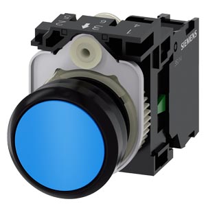 Siemens 3SU1100-0AB50-1BA0-Z Y10 – Pushbutton, 22 mm, round, plastic, blue, pushbutton, flat — photo 1 of 2