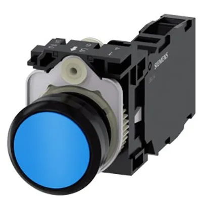 Siemens 3SU1100-0AB50-1FA0-Z Y10 – Pushbutton, 22 mm, round, plastic, blue, pushbutton, flat